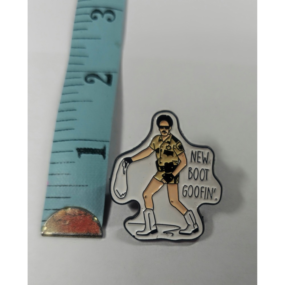 Reno 911 Jim Dangle New Boot Goofin Enamel Pin Funny TV Show Comedy Accessory - Picture 5 of 5